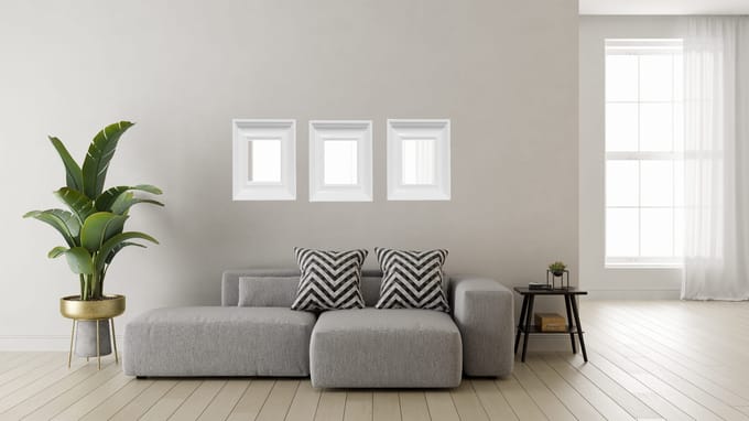BD art - Klassieke Houten Spiegel - 36x45 cm - Wit