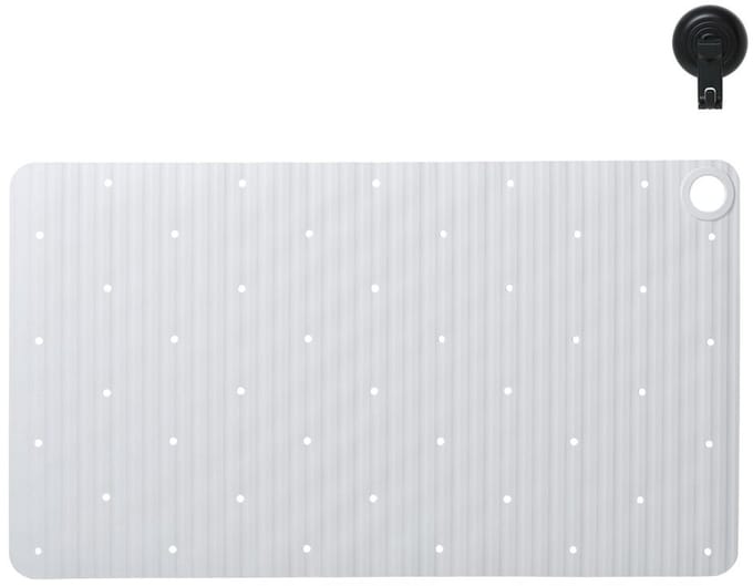 Sealskin Ribb - Antislip badmat 40x70 cm - Wit - inclusief zwarte haak