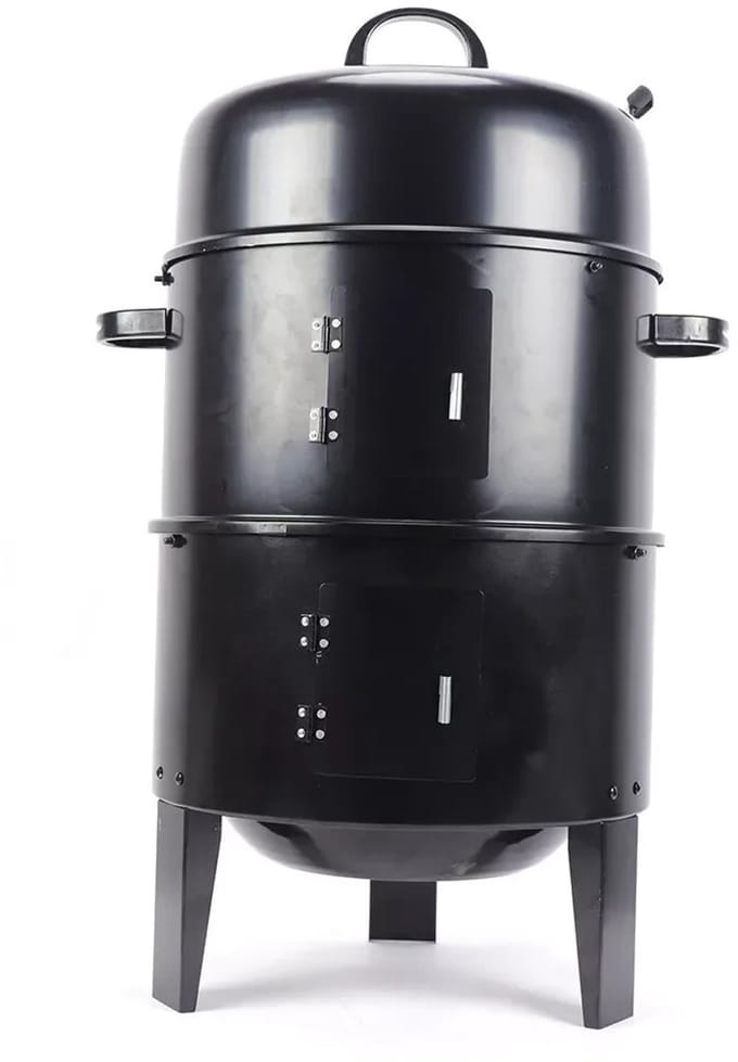 uJOY Houtskool barbecue - 3 in 1 - 2-laags - Houtskoolgrill - Multifunctioneel - Met thermometer - Draagbaar - Zwart