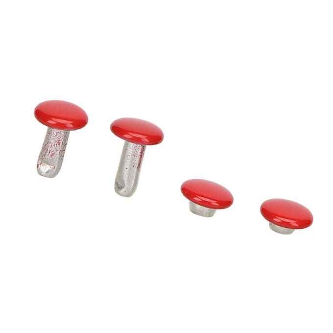 500 Sets Leren Klinknagels 6x8mm Geëlektroplateerd Metaal met Hoge Sterkte Wijdverspreid Gebruikte Dubbele Kap Klinknagels voor red