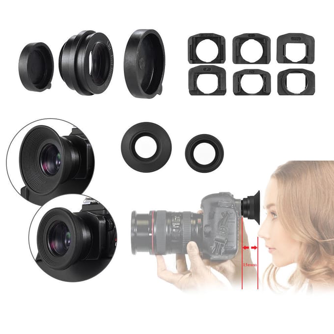 Oculair Oogschelp Zoekerloep 1,51X vergroting voor Canon Nikon-camera black