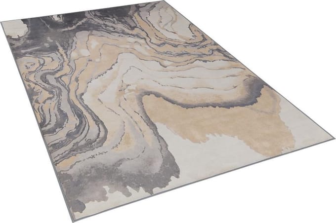 GEBZE - Laagpolig vloerkleed - Donkerblauw - 160 x 230 cm - Polyester