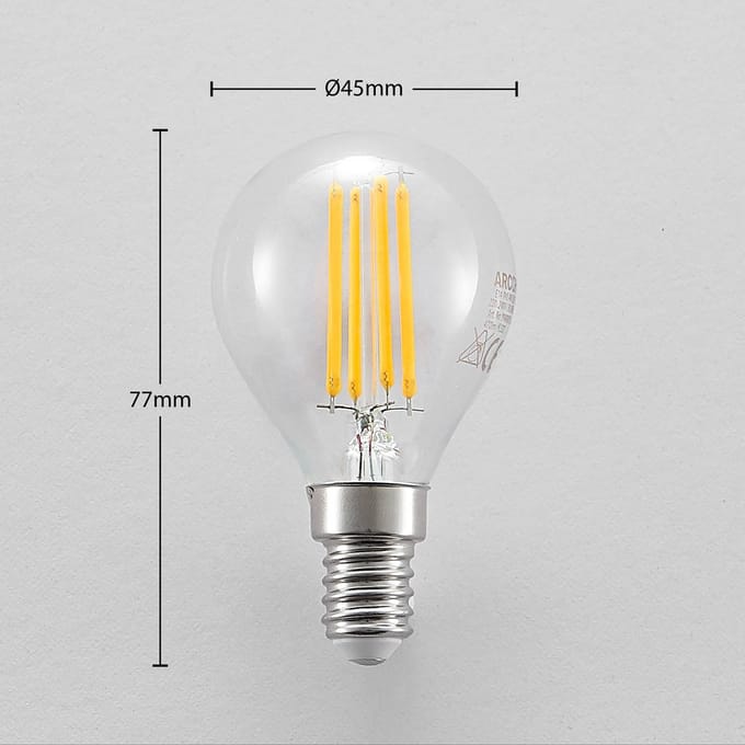 Arcchio LED lamp E14 P45, 4W, helder, 2.700 K, dimbaar