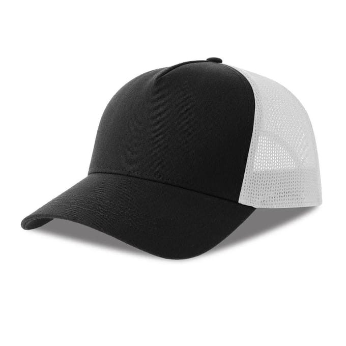 Atlantis Headwear Rapper Cotton-S Cap AT535 - Black/White - One size