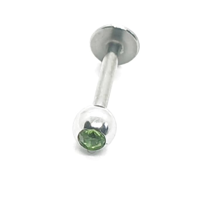 Zilver Met Steentje - Tragus / Helix / Labret Piercing