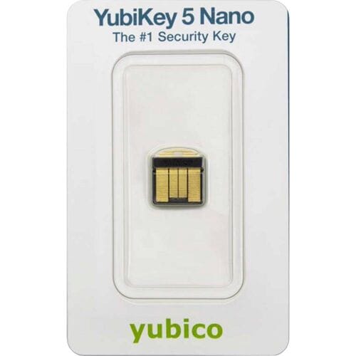 Yubico Passwordmanager USB-stick YubiKey 5 Nano Zwart/goud 5060408461457