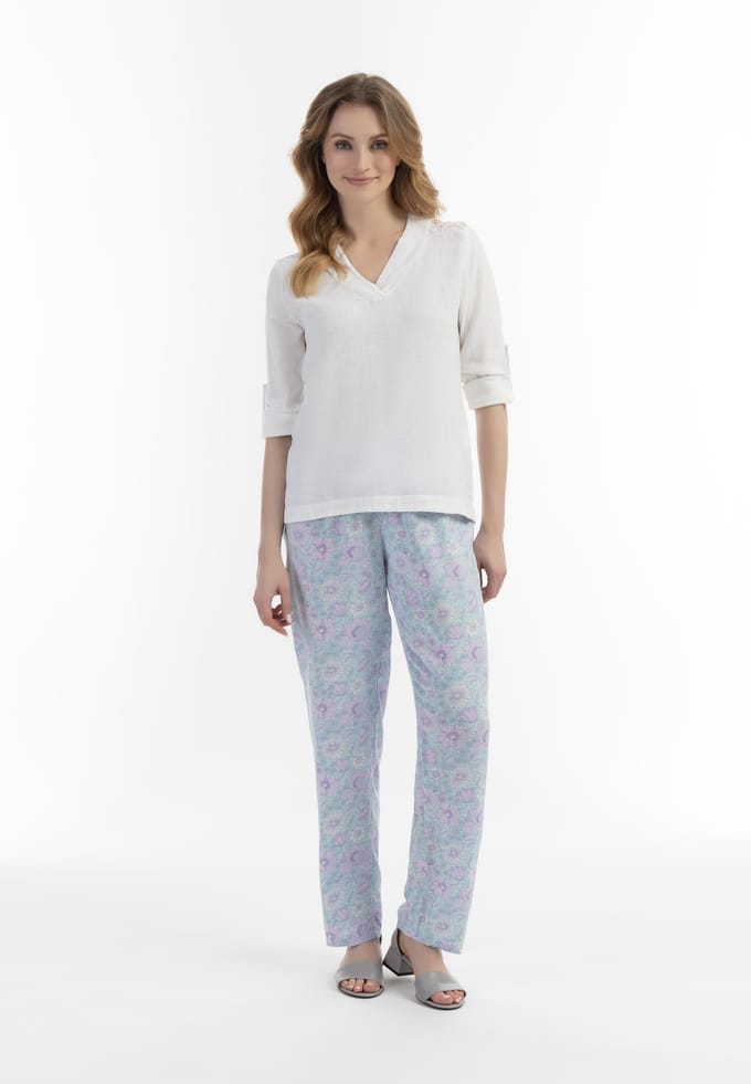 usha Blouseshirt met kant Dames wit