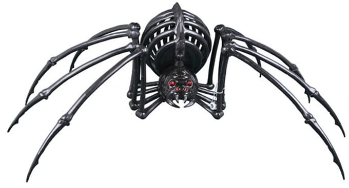Halloweendecoratie: Grote Zwarte Spin - licht en geluid (105x67x36cm)