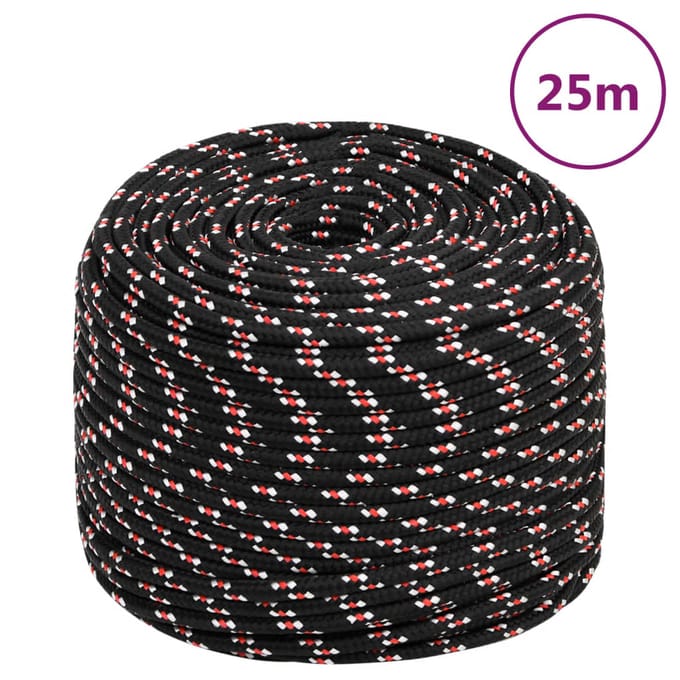 vidaXL - Boot - touw - 8 - mm - 25 - m - polypropyleen - zwart