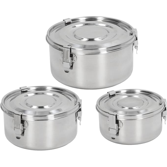 3 STUKS Draagbare Roestvrijstalen Lunchbox Herbruikbaar Gemakkelijk Afwasbaar Draagbare Studenten Lunchcontainer voor L white