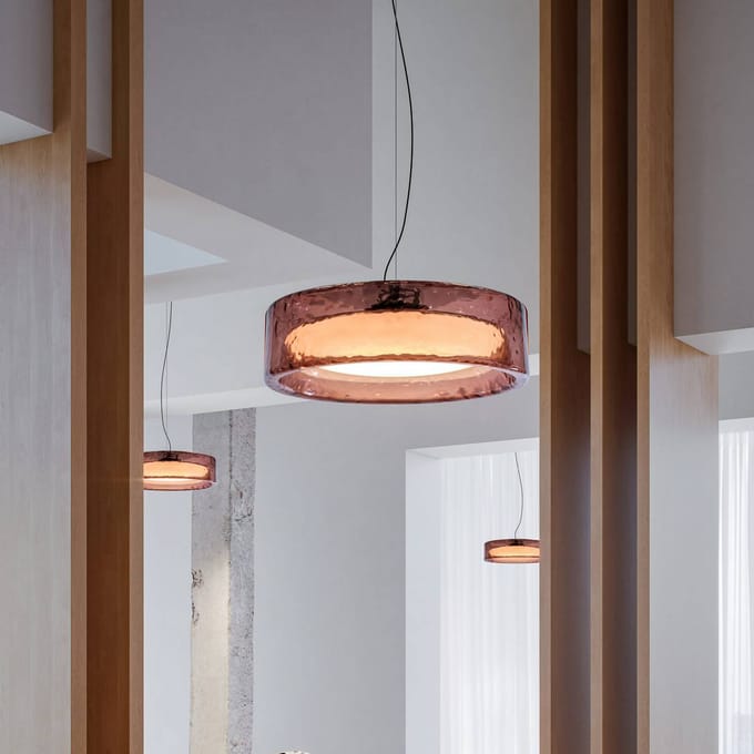 MARSET LED hanglamp Ringo, Ø 90 cm, rosé, TRIAC kunststof