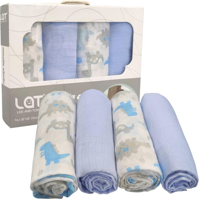 Wasbare katoenen babyhanddoeken van 70x70cm - 4 stuks - Premium kwaliteit