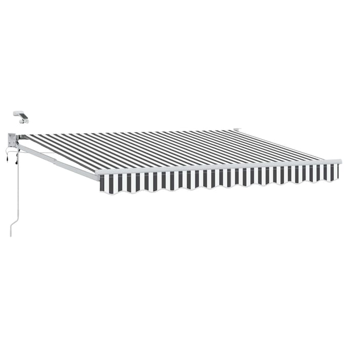 vidaXL - Elektrisch - Uitschuifbare - Zonneluifel - Antraciet - en - Wit - 3,5 - x - 2 - m