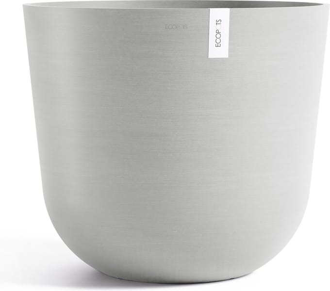 Ecopots Oslo 65 - White Grey - Ø65 x H56,6 cm - Ronde witgrijze bloempot