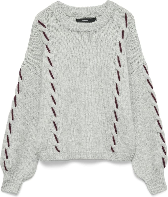 VERO MODA - VMILINA LS O-NECK HANDSTITCH PULLOVER - Dames - Gebreide truien