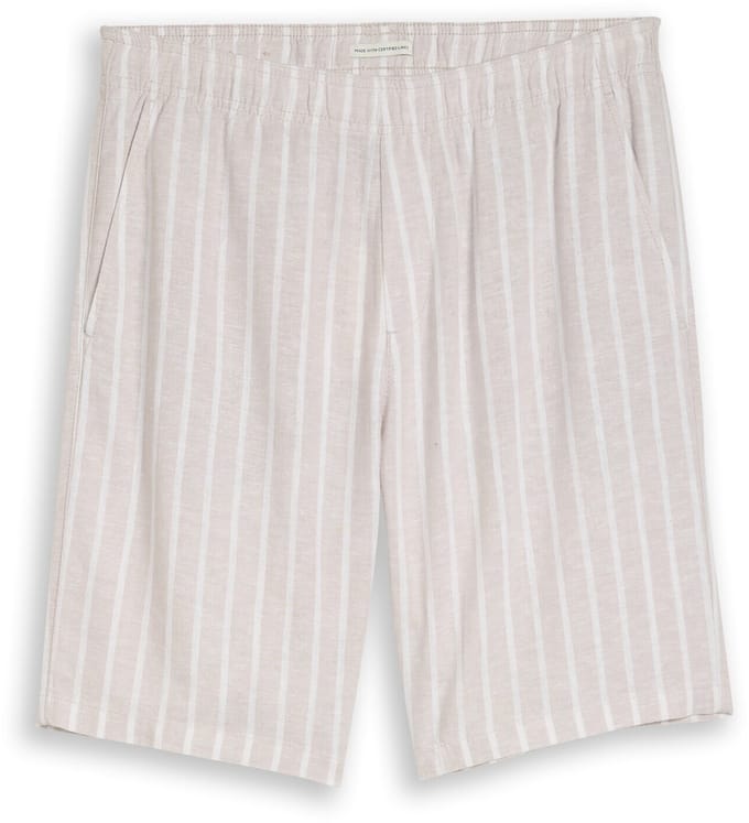 Tom Tailor Denim - TTRELAXED korte broek met linnen - Maat L - muted grey stripe