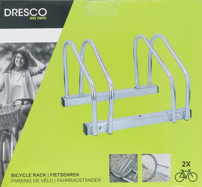 Dresco Fietsenrek 2 Fietsen Vloer- en Muurbevestiging