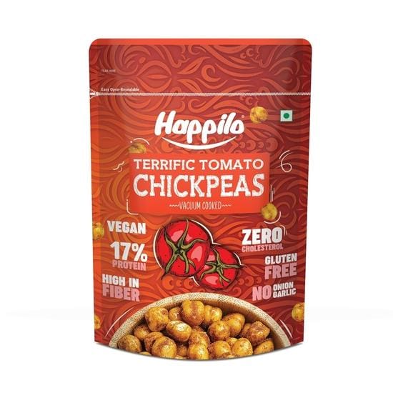 Happilo Premium Super Snack Terrific Tomato Chickpeas 110g, Croquant et Délicieux, Super Sain brown