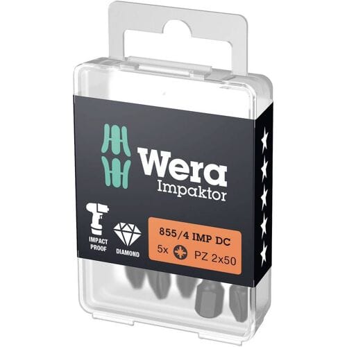 Wera 05057661001 Kruis-bit Aandrijving: 1/4 (6,3 mm) Uitvoering: Kruiskop Pozidriv 2 50 mm