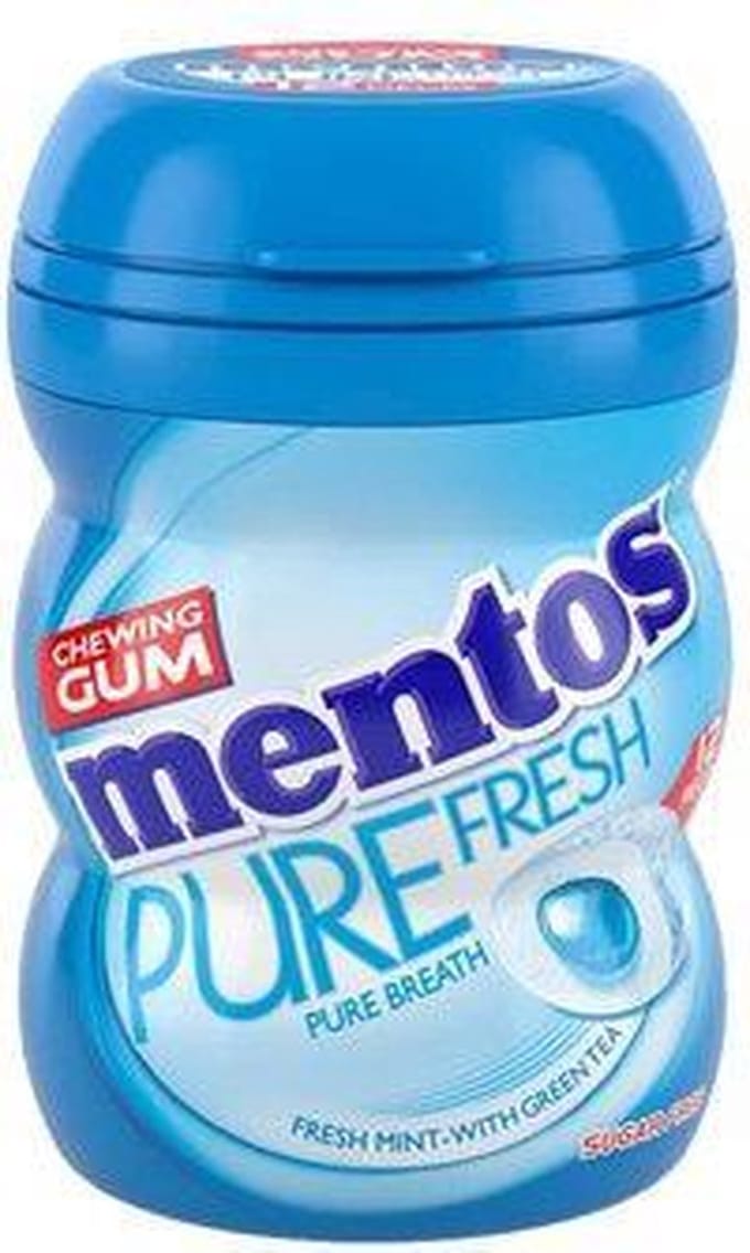 Mentos suikervrije kauwgom - Pure Fresh mint met groene thee - 10 x 24g