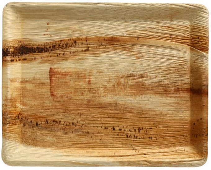25 Dienbladen, Palmblad pure hoekig 2 cm x 26 cm x 32 cm