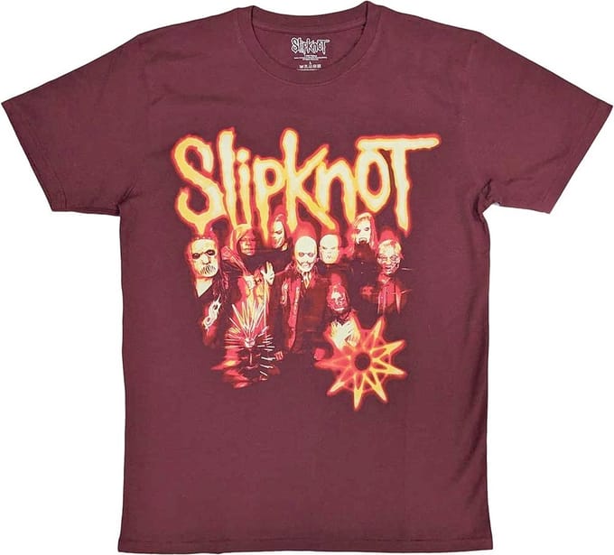 Slipknot - The End So Far Group Photo Tribal S Nonogram Heren Tshirt - M - Rood