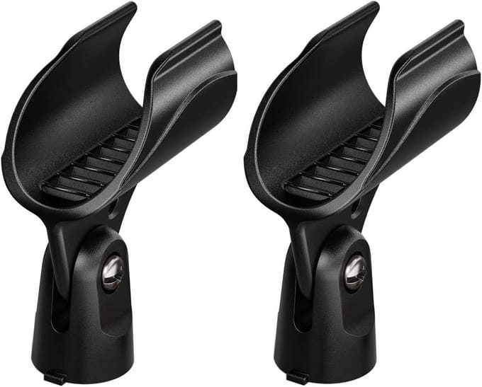 Microfoon Clip - Zender Houder - Draadloze Microfoon - Set van Twee - Zwart