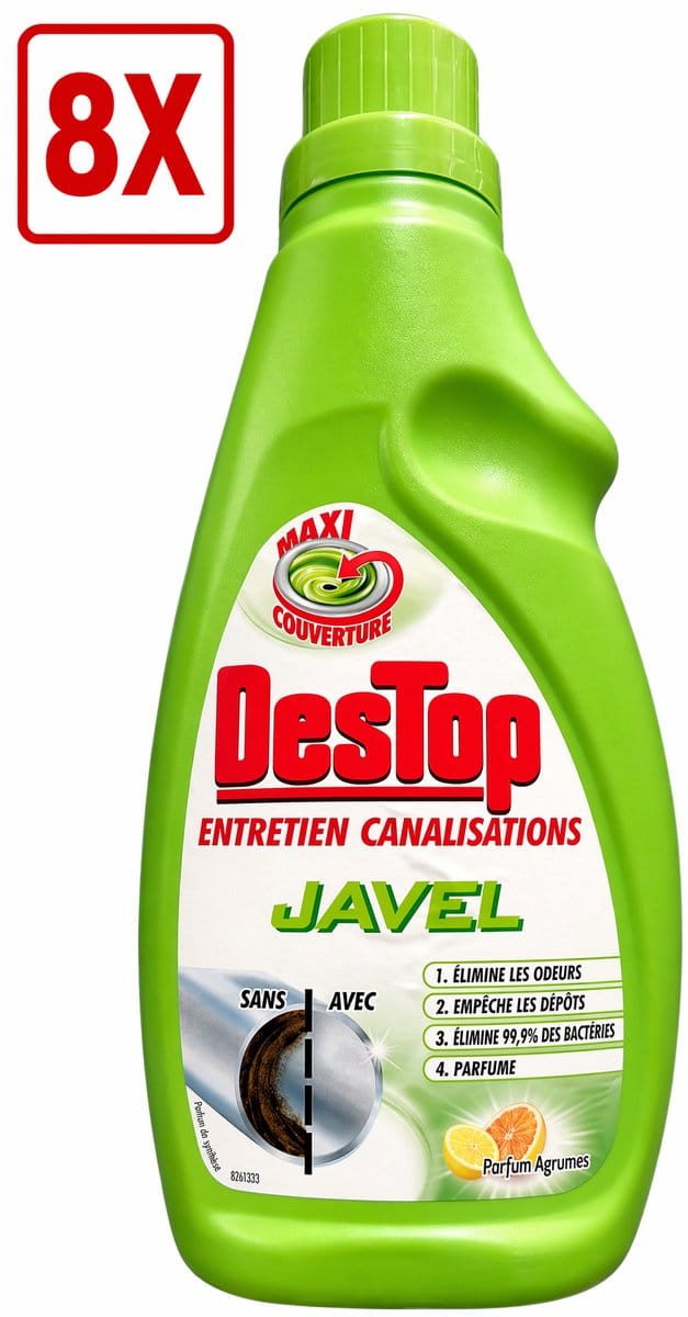 8 x Destop Afvoerreiniger Javel - 750 ml