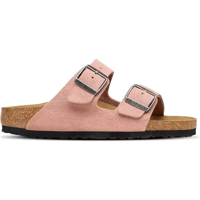 Birkenstock Arizona suède roze smal voetbed dames slipper