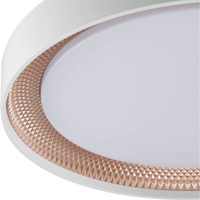 Brilliant LED plafondlamp Waldo, wit/roségoud, Ø 38,5 cm, CCT, dimbaar.