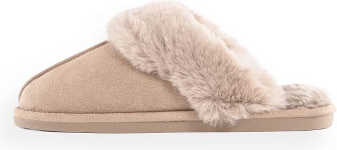 TISECO pantoffels SNUGGS - Suede polyester – beige – maat 40/41