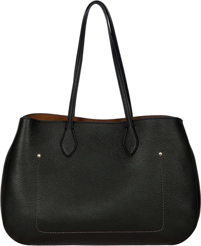 BRIC'S Leren Schoudertas Gondola Lavanda Bag Black Zwart