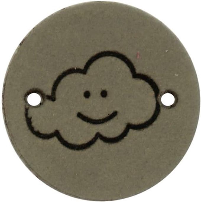 Durable Leren Label met Wolkopdruk – 2 cm – Set van 2 Stuks
