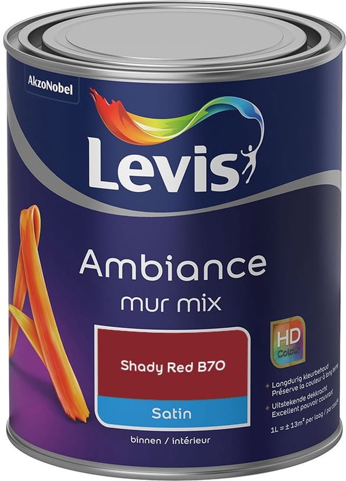 Levis - Ambiance Mur Satin Mix - Shady Red B70 - Mengverf - 1 L