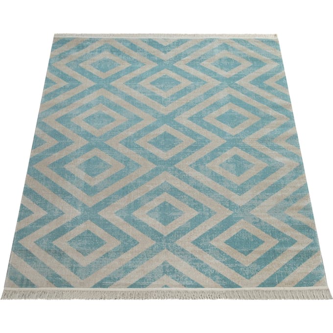 Binnen- en buitenkleed Saga blauw 60x100 cm