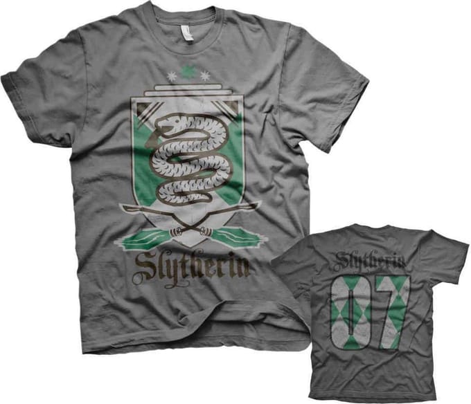 Harry Potter Heren Tshirt -M- Slytherin 07 Grijs
