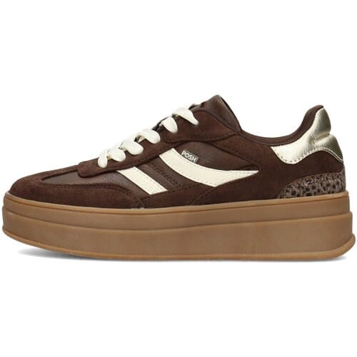 POSH by Poelman MILLIE Dames Sneakers - Donker bruin
