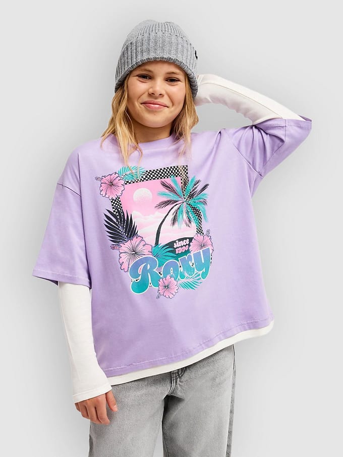 Roxy Rain Falls T-shirt Met Korte Mouwen Paars 14 Years Meisje