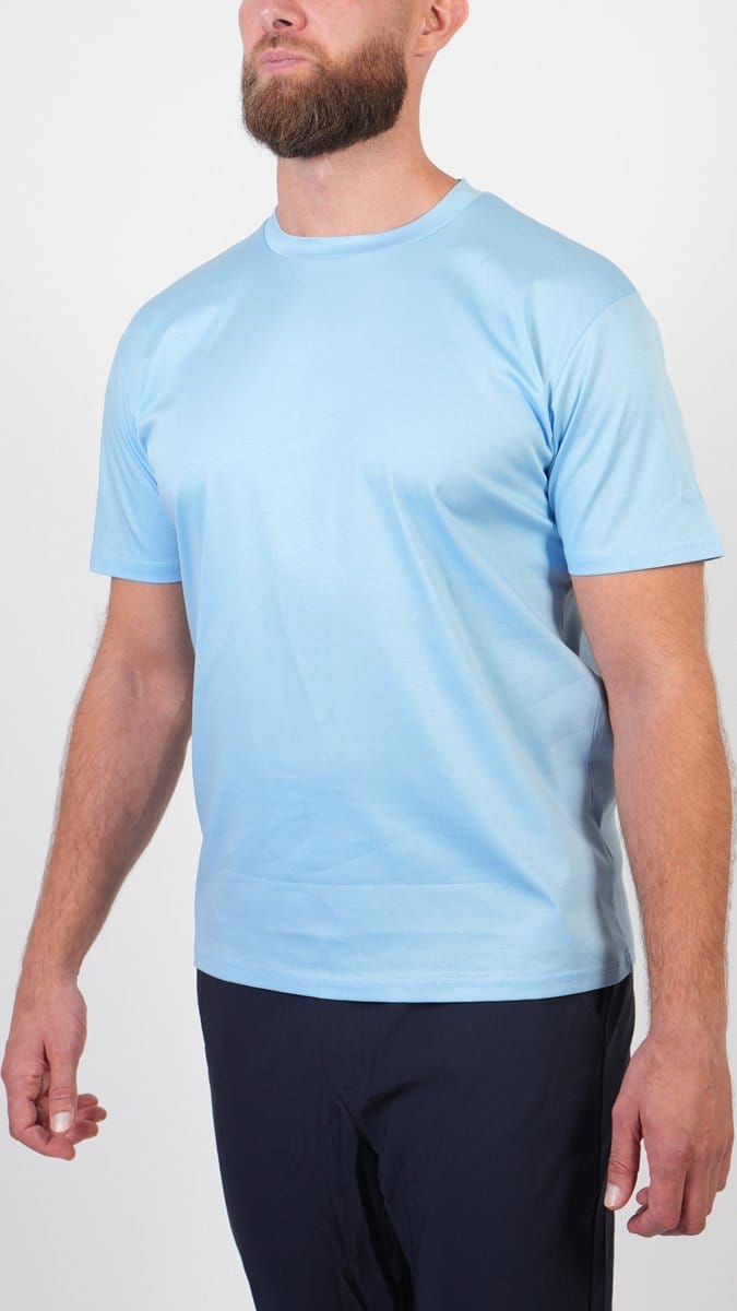 BASKO T-SHIRT - SLIM FIT - LICHTBLAUW - MAAT S