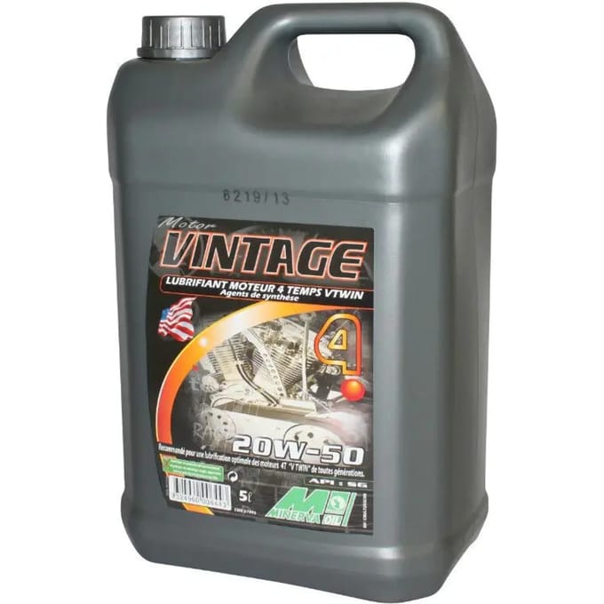 Oude motorfiets motorolie Minerva Oil 20W50 Multigrade100% France