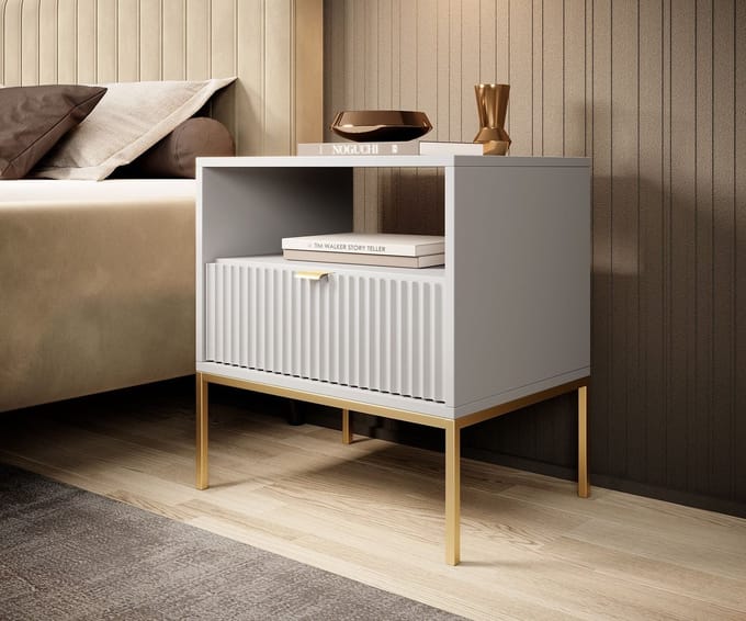 Meubella - Nachtkastje Navil 2 - Wit - 54 cm