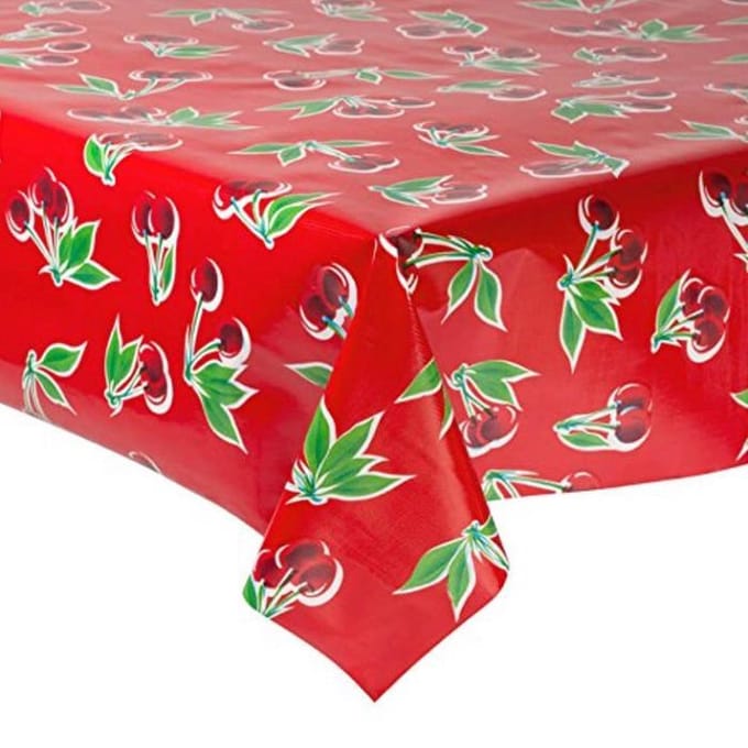 Atelier Du Baj Cherry Red Mexicaans Tafelzeil - 250 x 120 cm