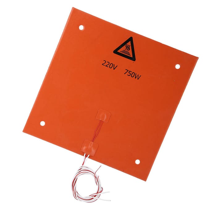 3D Printer Accessoires Siliconen Hot Verwarmd Bed Verwarmingskussen 220v 750w 310*310mm Pons red