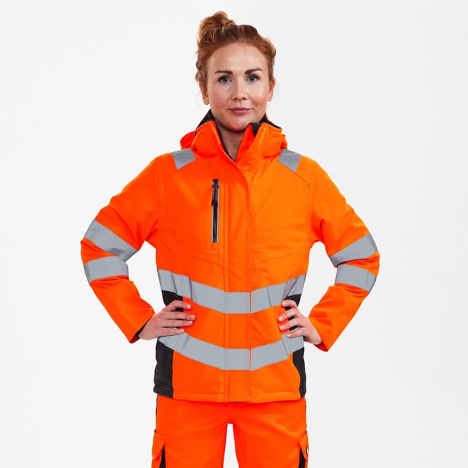 Engel Safety winterjack voor dames 1943-930 - Hi-vis Orange / Anthracite Grey - L