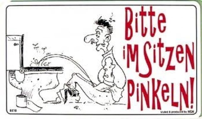 Grappig Toiletbord - Gelieve Zittend Plassen - 25x15 cm