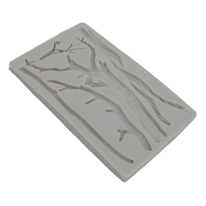 Outil de Moulage en Silicone Forme Branche d'Arbre pour Chocolat Argile Fabrication de Bougies Décoration de Gâteaux gray