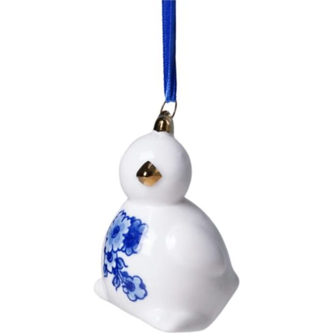 Heinen delfts blauw kerstornament - kuiken, 9 cm