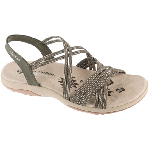 Skechers REGGAE SLIM - TURN IT UP Dames Sandalen - Olijf