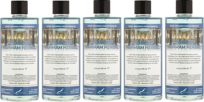 Handzeep Hammam Herbal 500 ml - set van 5 stuks - Voordeelverpakking