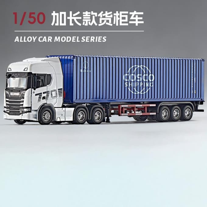 1:50 Scania Dubbeldeks Platbodem Transportvoertuig Legering Metaal Diecast Modelauto Bureau Display Verzamelobject Ornament Vakantiespeelgoed